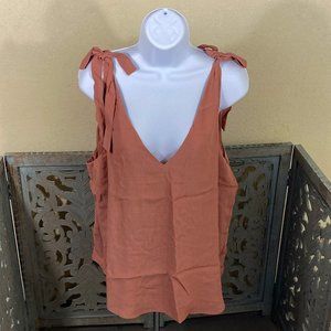 Mauve Mom Tank Top with Shoulder Ties